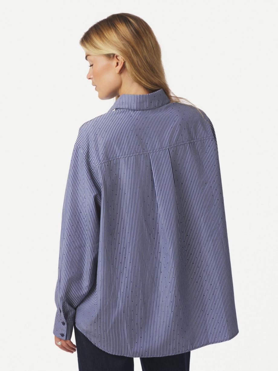 Dalma B stripe stone shirt - Midnight blue