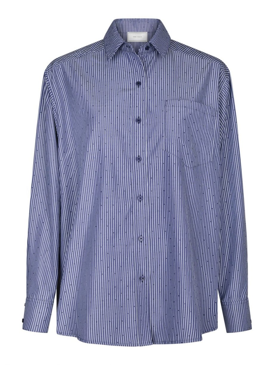 Dalma B stripe stone shirt - Midnight blue