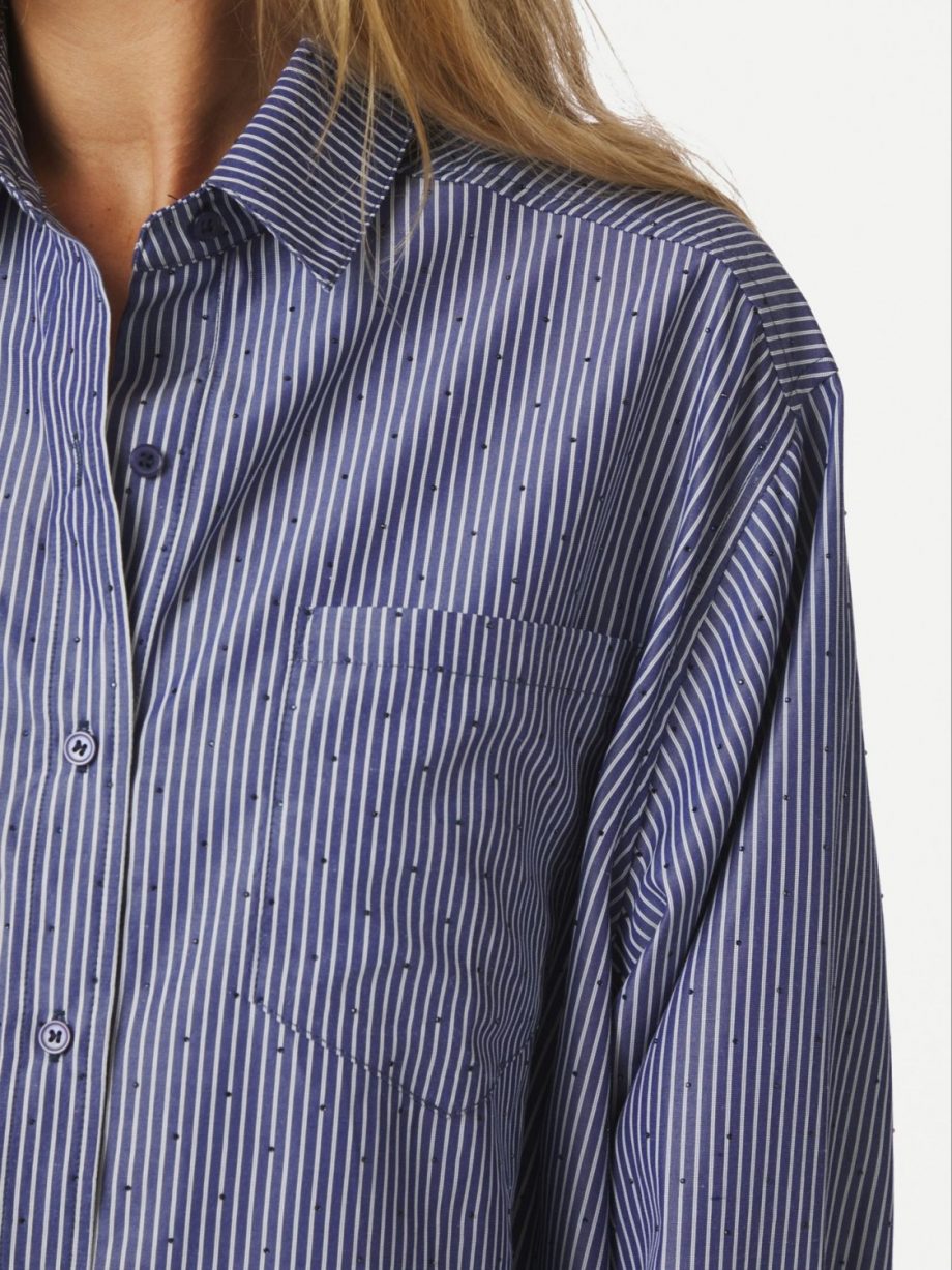 Dalma B stripe stone shirt - Midnight blue