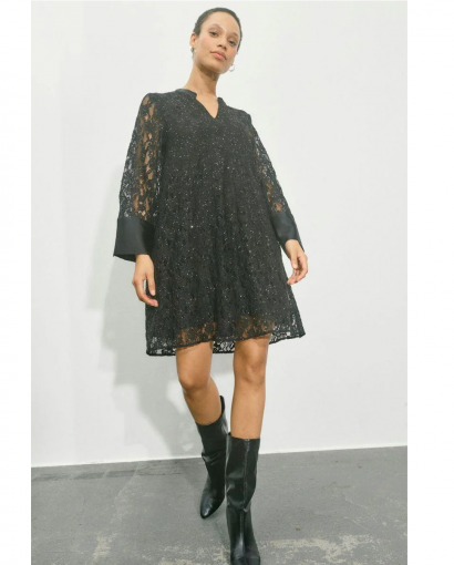 Yeni lace sequin dress - Black