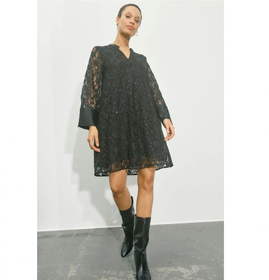 Yeni lace sequin dress - Black