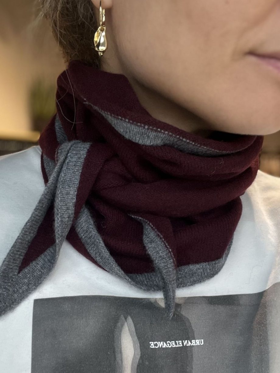 Duo triangle scarf - Burgund