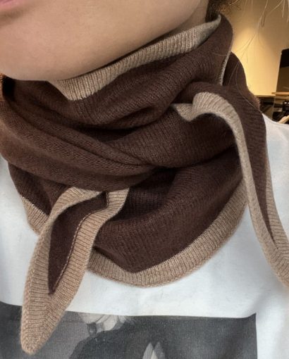 Duo triangle scarf - Brun