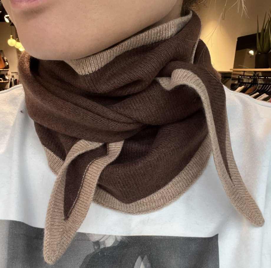 Duo triangle scarf - Brun