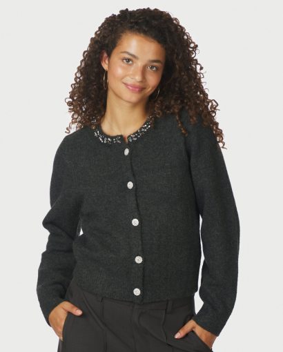 Marie Stone knit cardigan - Antracit