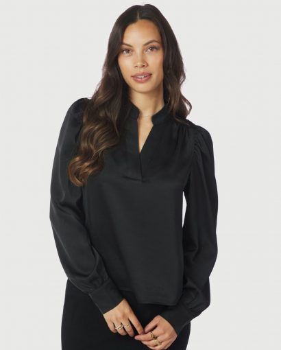 Rosslyn heavy sateen blouse - Black