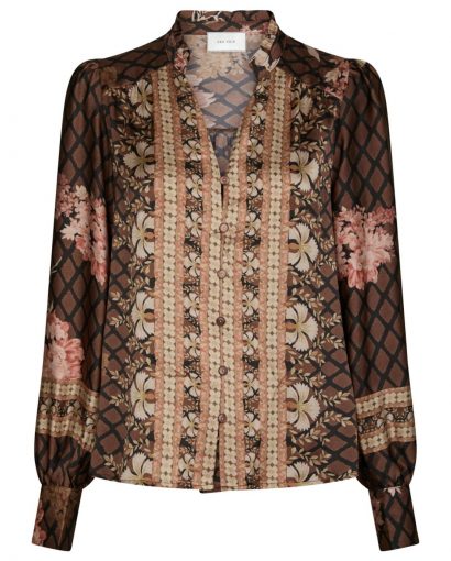 Massima botanical border blouse - Black