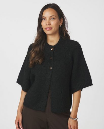 Benuta fluffy knit cardigan - Black