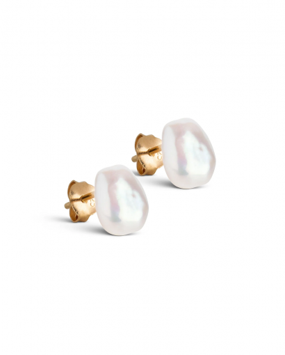 Baroque pearl studs - Gold