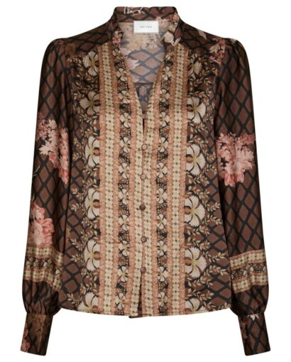 Massima botanical border blouse - Black