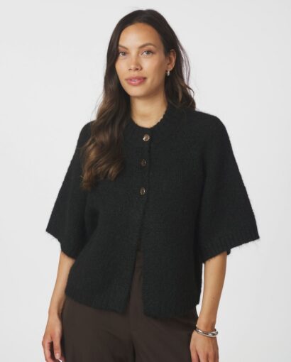 Benuta fluffy knit cardigan - Black