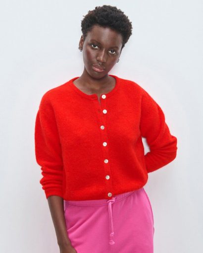 Vitow  gilet cardigan - Carmine melange