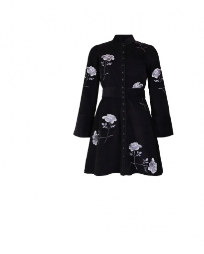 Cord mini dress - Black