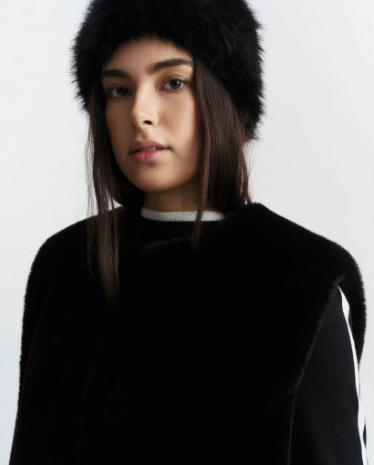 Mia fake fur headband - Black