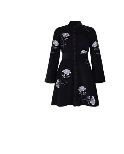 Cord mini dress - Black