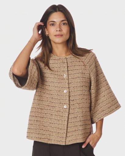 Rosella Boucle mini jacket - Taupe