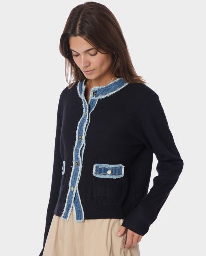 Zelma knit denim cardigan - Navy
