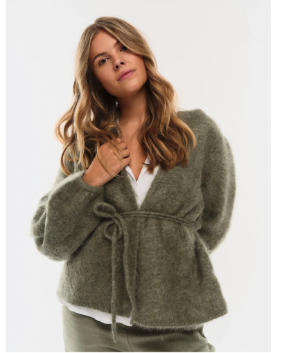 Fredrikke chunky cardigan - Sage green