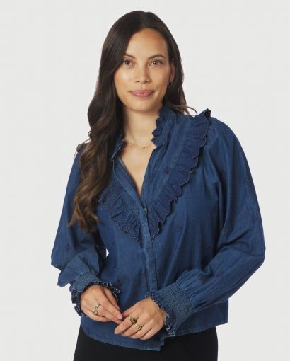 Degas Denim Blouse - Blue