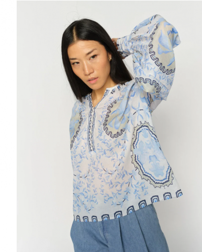 Wylde Orchid blouse - Brunnera blue