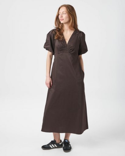 Illana poplin dress - Chocolate brown