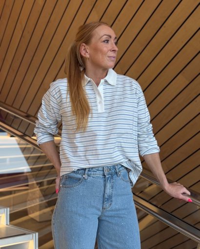 Elmer polo shirt - Light blue stripe