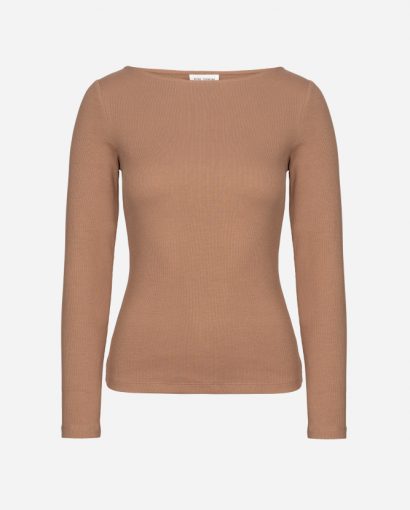 Petronella rib boatneck - Camel