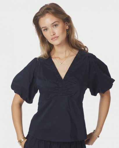 Irina poplin blouse - Navy