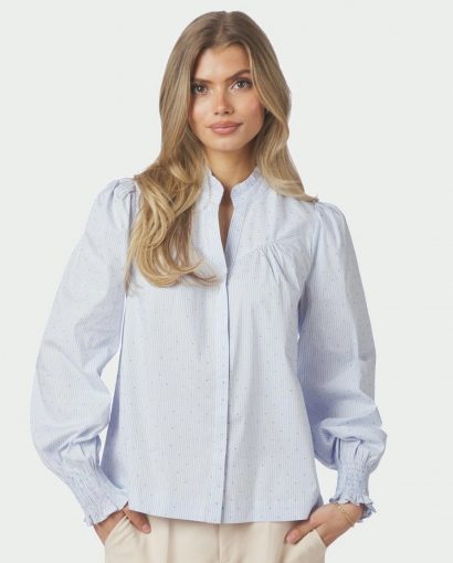 Astrida stripe stone blouse - Light blue