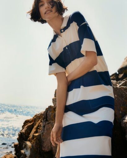 Alise dress - After midnight stripe