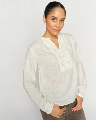 Evanda ls blouse - Ecru