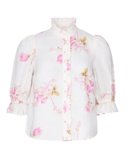 Linen blouse - Pink bloom