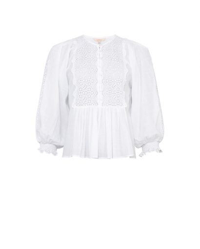 Cotton Slub Blouse - White