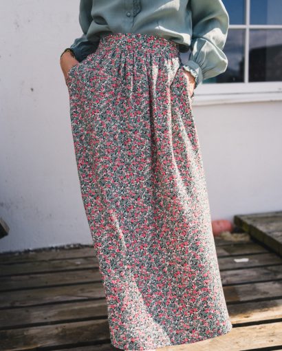 Astrid HW skirt AOP - C green flower
