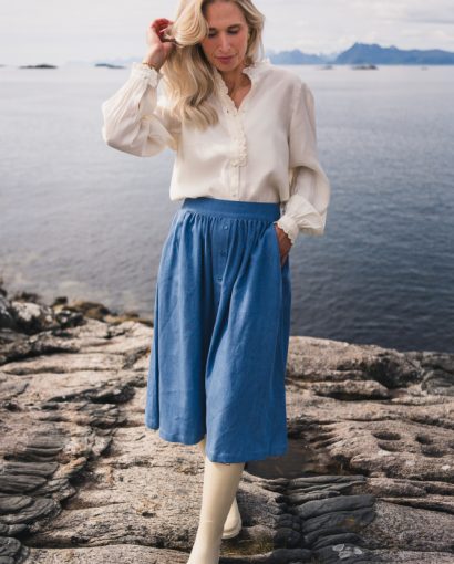 Pernilla HW skirt - Mid blue wash