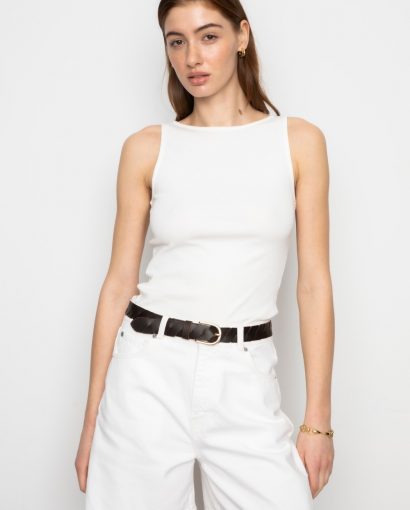 Peggy rib boatneck - Offwhite
