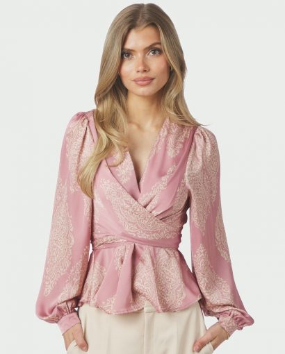 Rista Paisley drop blouse - Evening rose