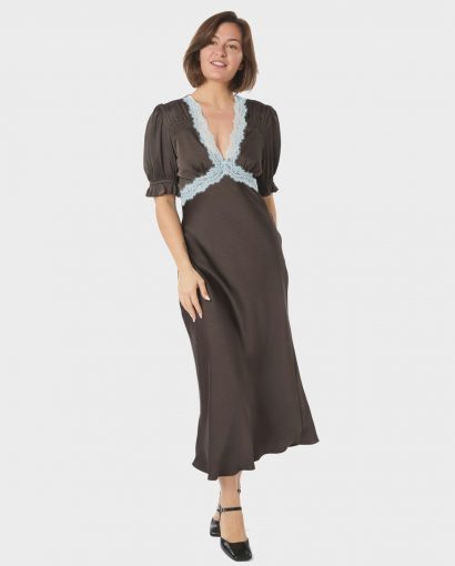 Vipe lace maxi dress - Dark Brown