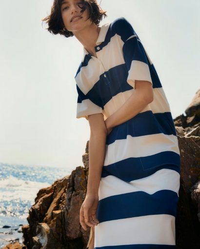 Alise dress - After midnight stripe