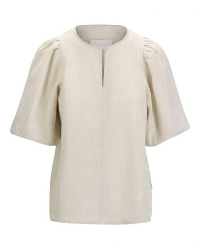 Anna linen top - Beige melange
