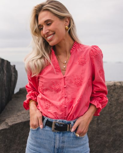 Camilla shirt EMB - Tea rose