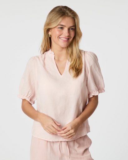 Odesa Linen Blouse  - Rose Smoke