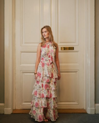 Marli big flower dress - Creme