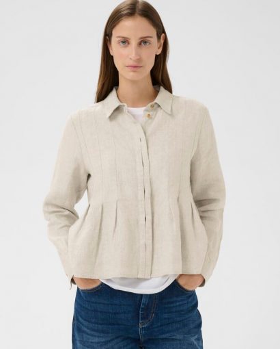 Dilana pleated shirt - Ecru melange