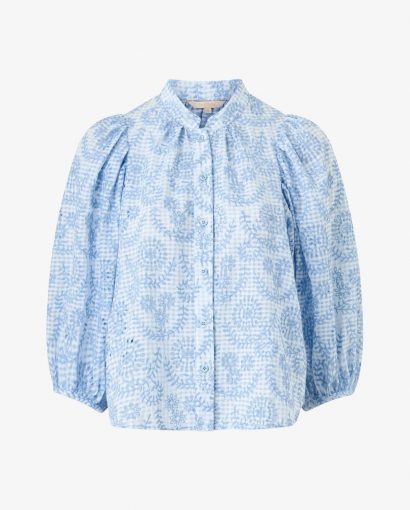 Checks blouse - Light blue