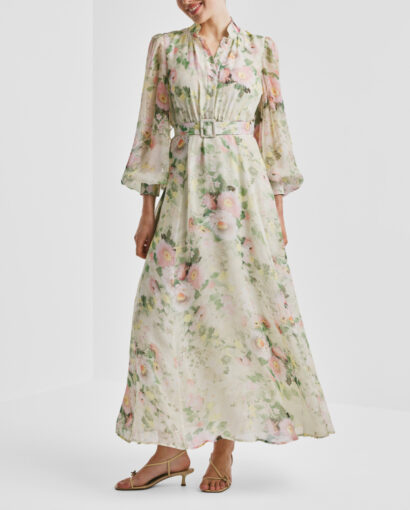 Organza belt dress - Watercolour dreams