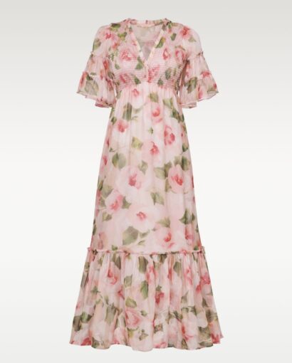 Organza smocking dress - Rosette