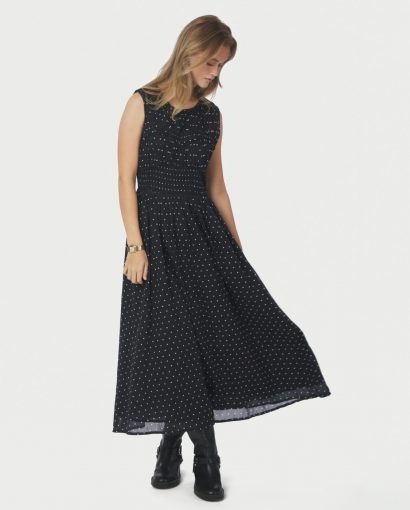Myrna dot dress - Black
