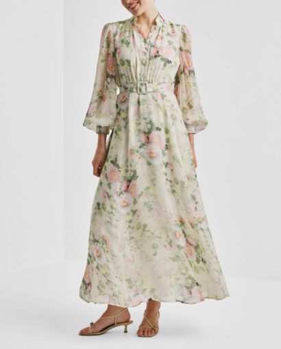 Organza belt dress - Watercolour dreams