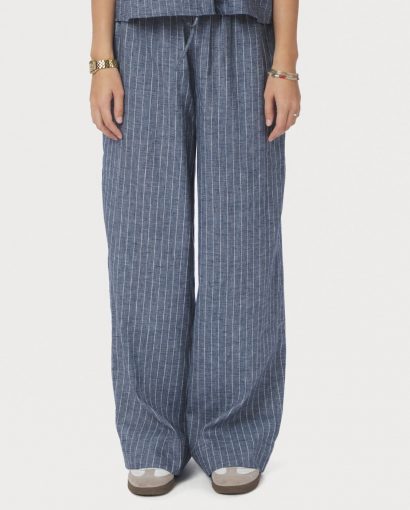 Heifa emb stripe pants - Blue